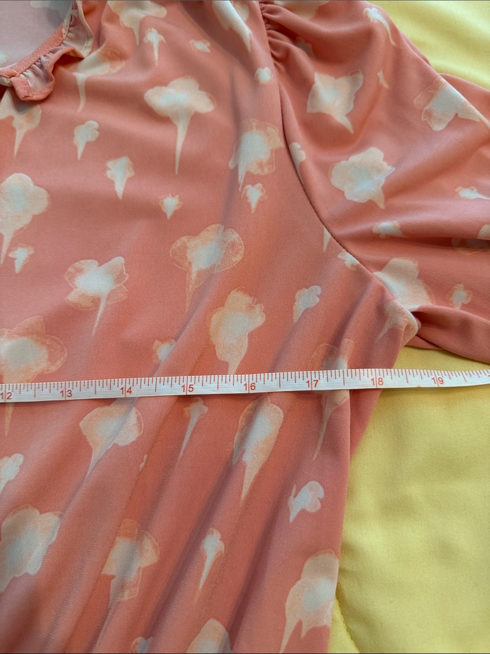 Simply Vera Vera Wang Coral Blouse with Cream Floral Print - Picture 4 of 6